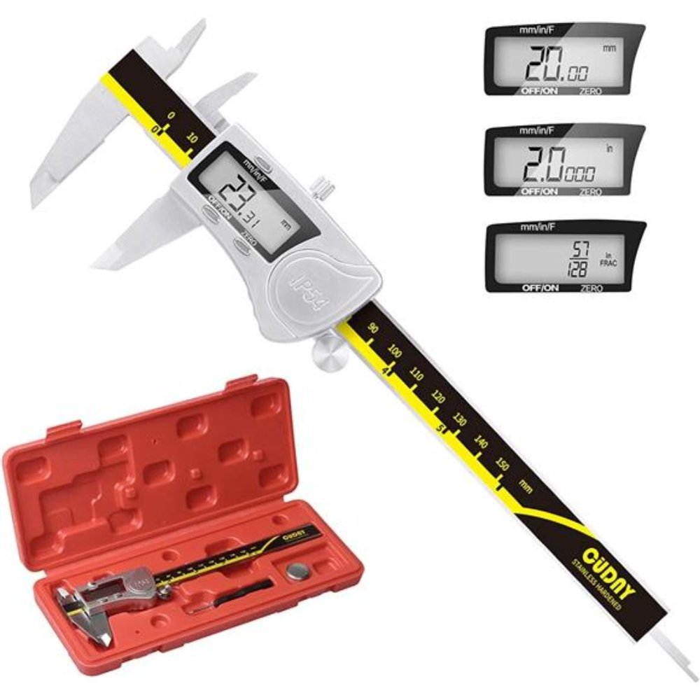 Digital Caliper Measuring Tool,  6" IP54 Waterproof Protection Stainless Steel